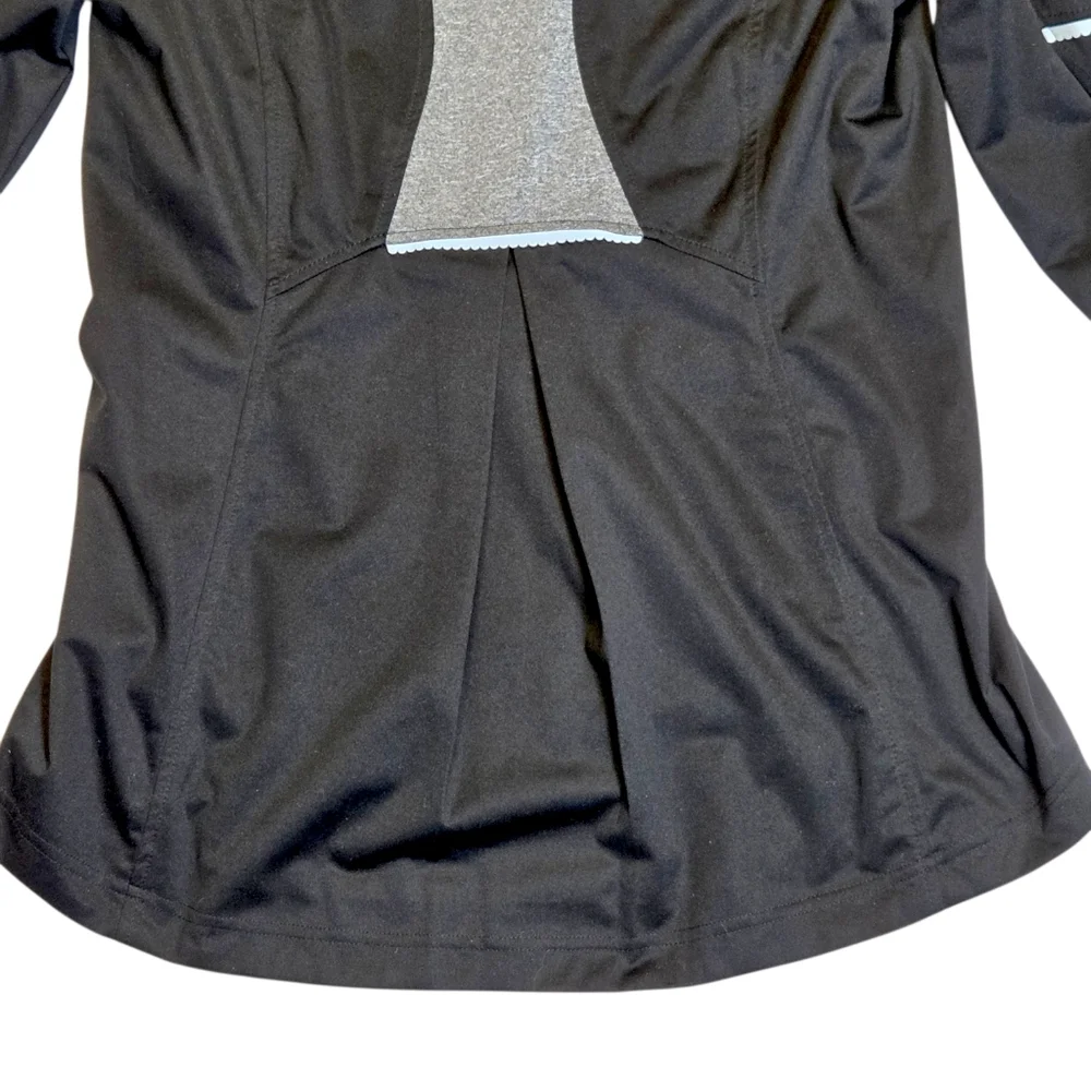 Road Runner Sports Ruffle Zip Running Jacket Black Reflective Athletic Medium - Picture 14 of 14